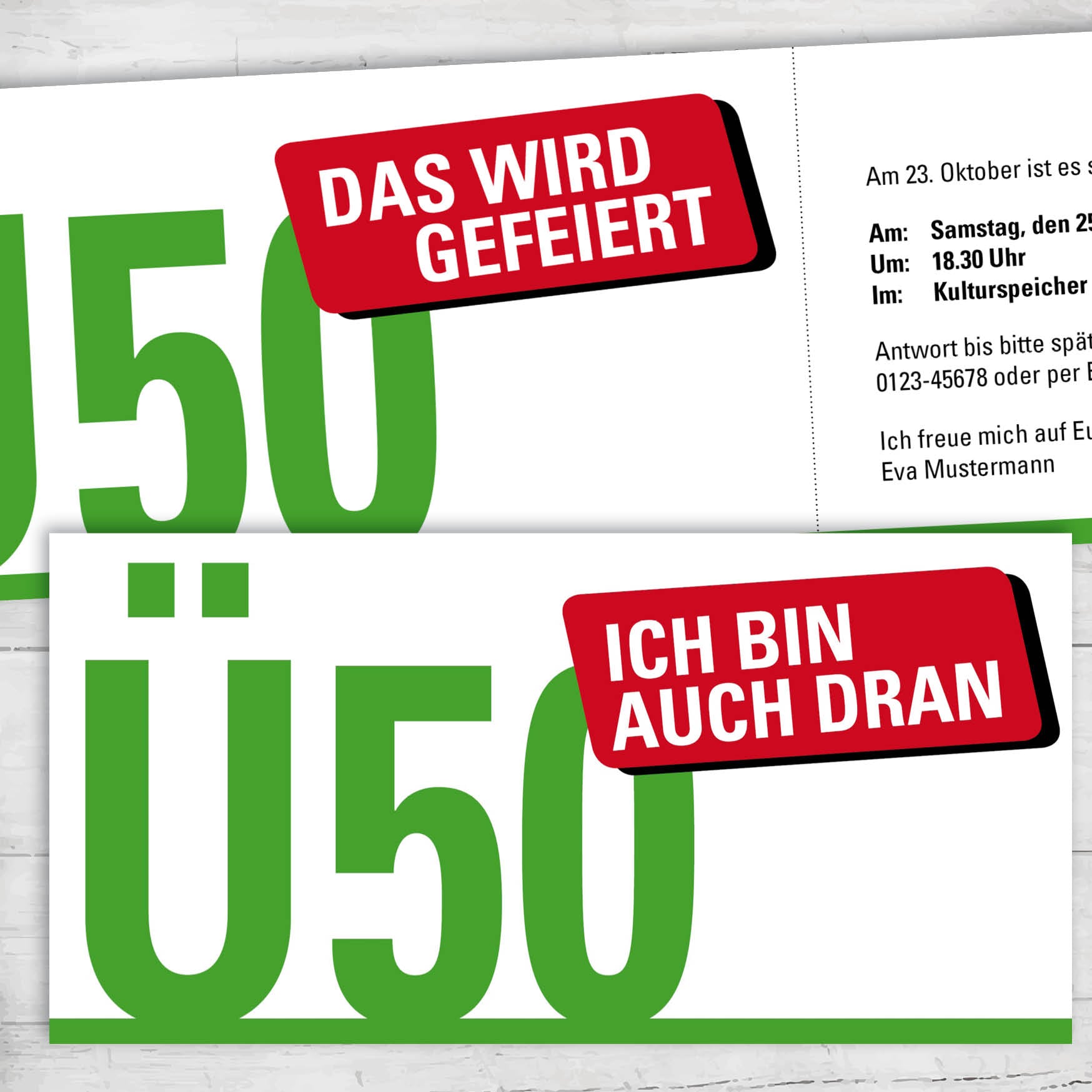 Einladung zum 50. Geburtstag: Ü50 - Ich bin auch dran Individuelle Einladung
